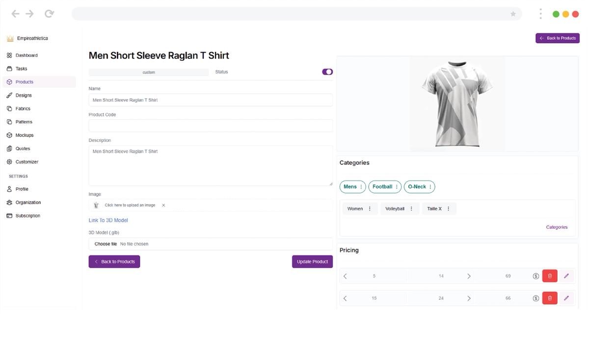 Frameless Layout - Modern Clothing Customizer Interface Design