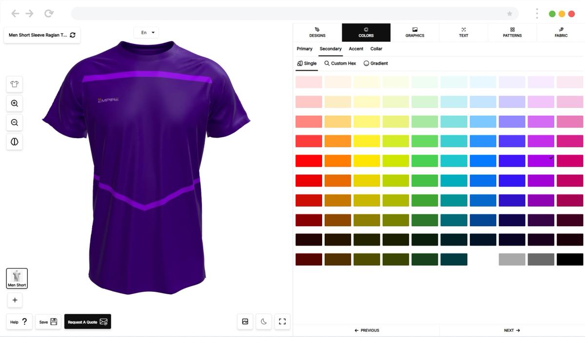 Topbar Layout - Apparel Design Tool User Interface Configuration