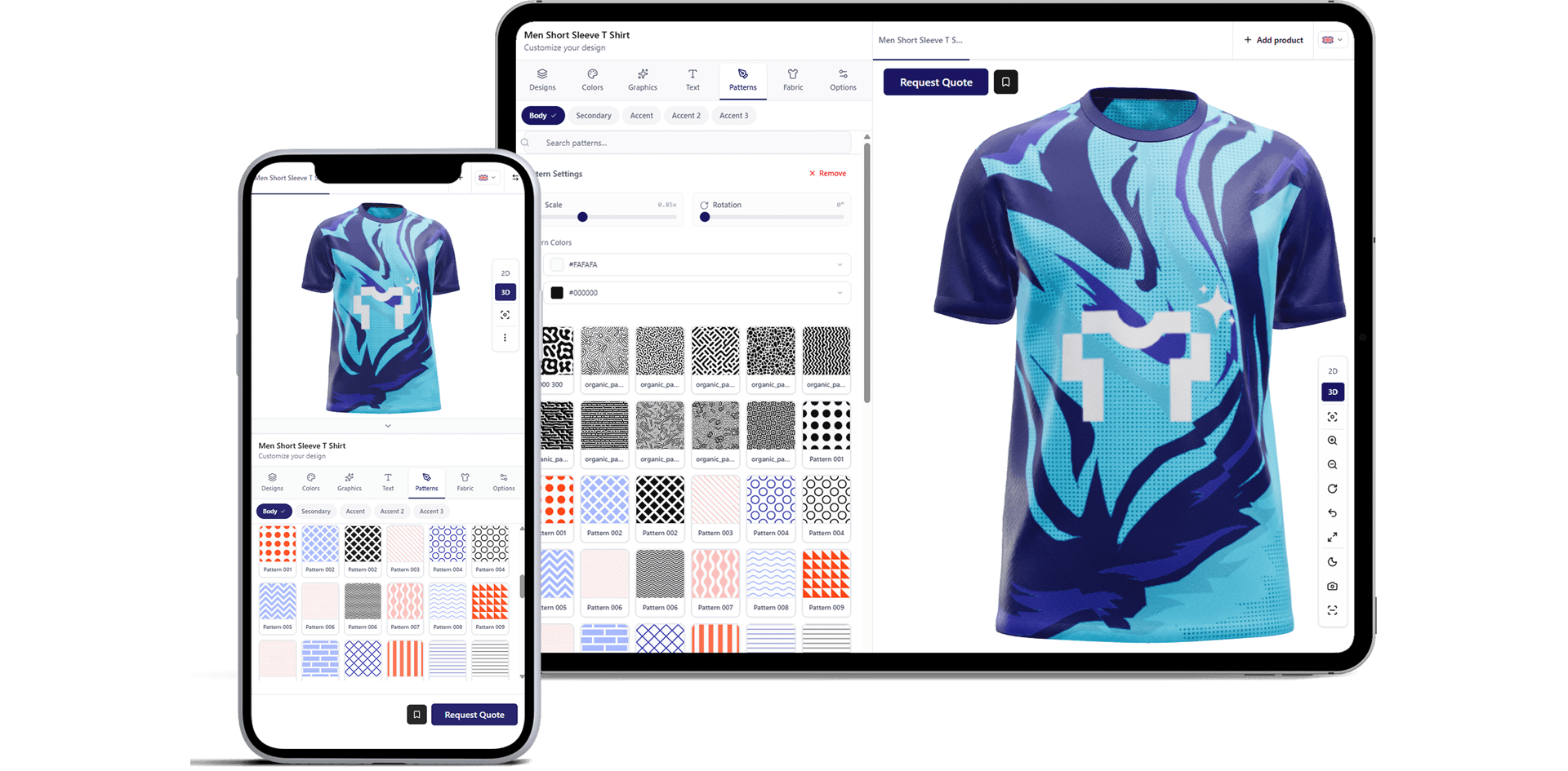 Konfiwear 3D Kit Designer dashboard